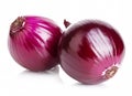 Red whole onion isolated on a white background.