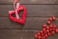 Red wicker hearts