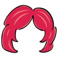 Red wig, hairdo of lady