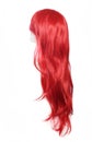 Red Wig on mannequin head isolated on white