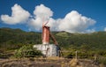 Red windmill on Azores Royalty Free Stock Photo