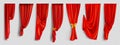 Red window curtains on transparent background Royalty Free Stock Photo