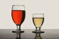 Red Wine, Beer andd Apple juice glass Royalty Free Stock Photo