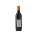 Red wine bottle with blank label isolated on white background Royalty Free Stock Photo