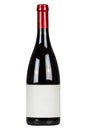 Red wine bottle with blank lable isolated on white background Royalty Free Stock Photo