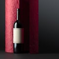 Red wine bottle with empty label Royalty Free Stock Photo