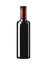 Red wine bottle, flat style vector illustration isolated on white background Royalty Free Stock Photo