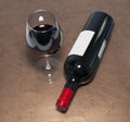 Red wine bottle and glass Royalty Free Stock Photo