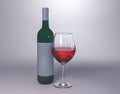 Red wine bottle with glass Royalty Free Stock Photo