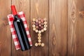 Red wine bottle and glass shaped corks Royalty Free Stock Photo