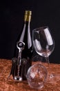 Red wine bottle and glasses Royalty Free Stock Photo