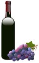 Red Wine Bottle & Grapes
