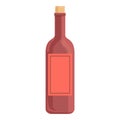 Red wine bottle icon cartoon vector. Aperitif party Royalty Free Stock Photo