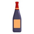 Red wine bottle icon cartoon vector. Industry process