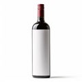 red wine and a bottle isolated over white background, AI Generated Royalty Free Stock Photo