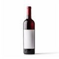 red wine and a bottle isolated over white background, AI Generated Royalty Free Stock Photo