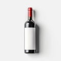 red wine and a bottle isolated over white background, AI Generated Royalty Free Stock Photo