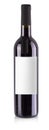 The red wine bottle with label isolated over white background Royalty Free Stock Photo