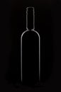 Red Wine bottle silhouette isolated on black background Royalty Free Stock Photo