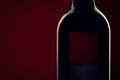 Red Wine bottle silhouette on red black background Royalty Free Stock Photo