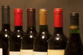 Red wine bottles