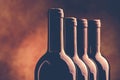 Red wine bottles vintage style photo Royalty Free Stock Photo