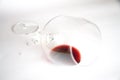 Red wine in broken glass Royalty Free Stock Photo