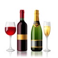 Wine and champaigne Royalty Free Stock Photo