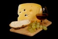 Red wine, cheese, bread, grape Royalty Free Stock Photo