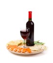 Red wine and cheese composition Royalty Free Stock Photo