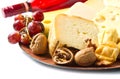 Red wine with cheese selection Royalty Free Stock Photo