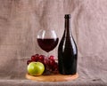 Red wine, cheeses and grapes Royalty Free Stock Photo