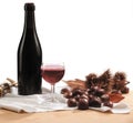 Red wine and chestnuts Royalty Free Stock Photo