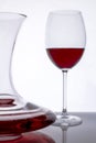 Red wine decanter and glass 3 Royalty Free Stock Photo