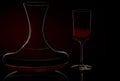 Red wine decanter silhouette Royalty Free Stock Photo