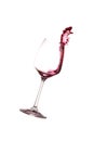 Red wine in falling glass Royalty Free Stock Photo