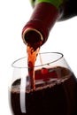 Red wine filling a glass