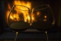 Red Wine by the Fire Royalty Free Stock Photo
