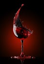 Red wine glass on black background Royalty Free Stock Photo