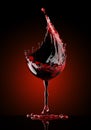 Red wine glass on black background Royalty Free Stock Photo