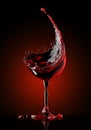 Red wine glass on black background Royalty Free Stock Photo