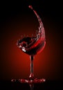 Red wine glass on black background Royalty Free Stock Photo