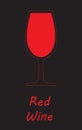 Red wine glass. Black background. Royalty Free Stock Photo