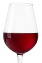 Red wine glass close up on white, clipping path Royalty Free Stock Photo