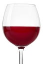 Red wine glass close up on white Royalty Free Stock Photo