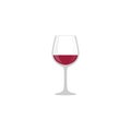 Red wine glass colorful cartoon.