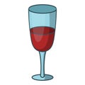 Red wine glass icon, cartoon style Royalty Free Stock Photo