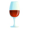 Red wine glass icon, cartoon style Royalty Free Stock Photo
