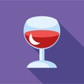 Red wine in glass icon, flat style Royalty Free Stock Photo