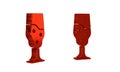 Red Wine glass icon isolated on transparent background. Wineglass icon. Goblet symbol. Glassware sign. Happy Easter.